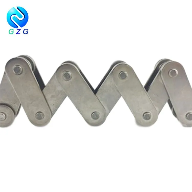 A sērijas dubultā soļa taisna sānu plākšņu konveijera ķēde